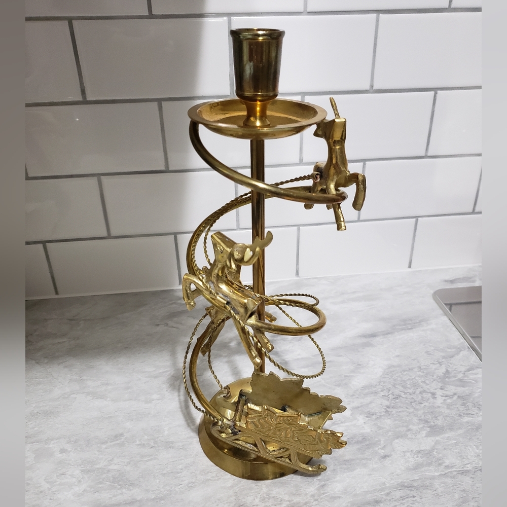 Brass Christmas Candle Holder